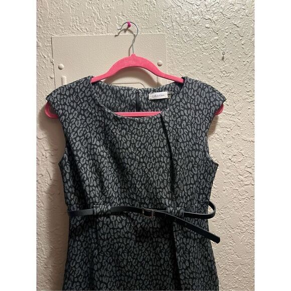 Calvin Klein Grey & Black Leopard Dress Size 6 Woman’s - Picture 5 of 11